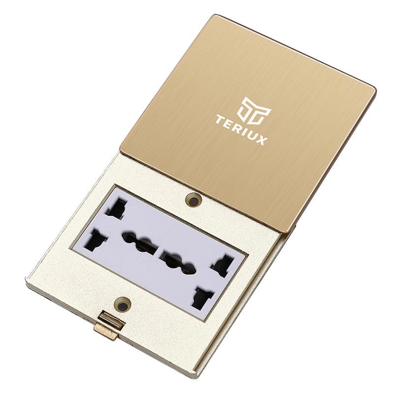 Nhỏ 86 Flat Push Floor Socket Golden